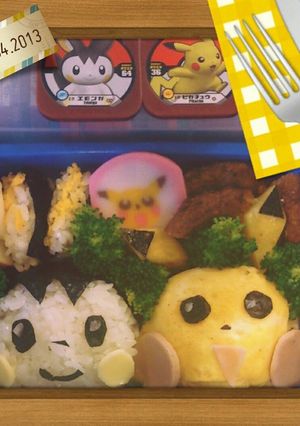ポケモンキャラ弁!ピカチュウ&エモンガ-レシピのメイン写真