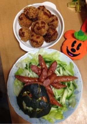 ハロウィンカボチャコロッケ！-レシピのメイン写真