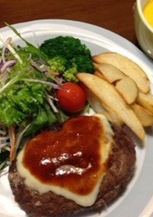 ダブルチーズハンバーグ-レシピのメイン写真