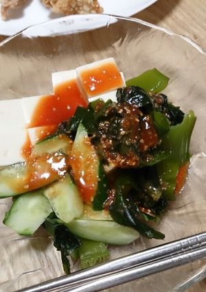 ピリ辛豆腐サラダ～♪-レシピのメイン写真
