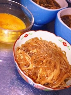 安い早い歯ごたえ糸こん&エノキすき焼き風-レシピのメイン写真
