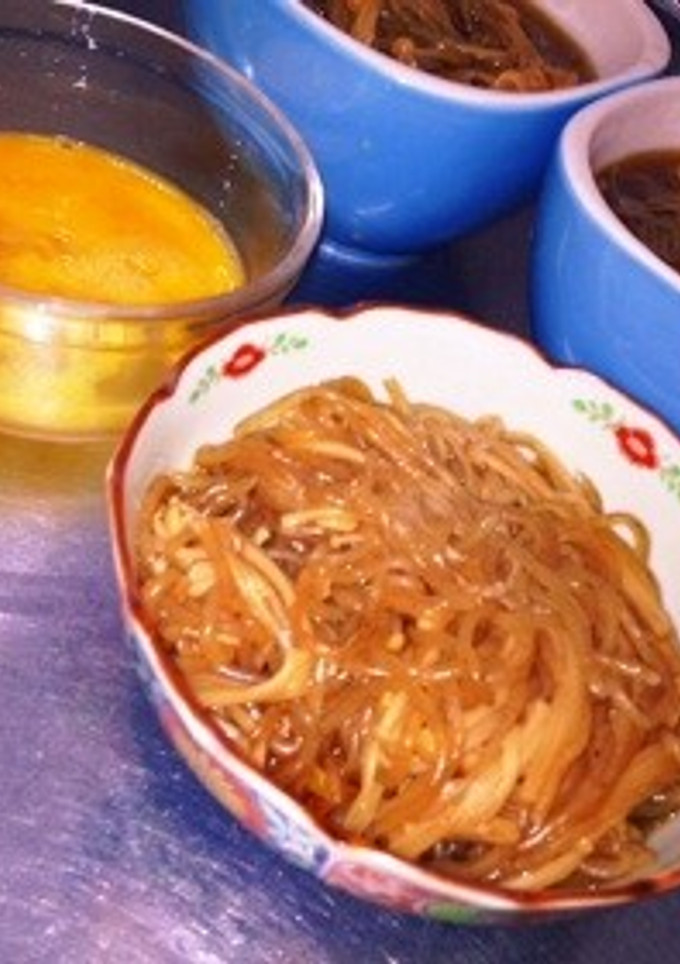 安い早い歯ごたえ糸こん＆エノキすき焼き風-レシピのメイン写真