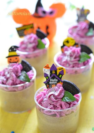 ハロウィン風✿紫芋チーズ＆オレオムース✿-レシピのメイン写真