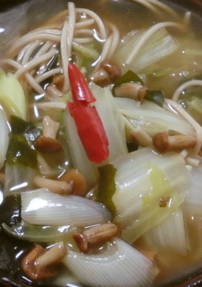 白菜ときのこのピリ辛トロ旨あんかけ蕎麦-レシピのメイン写真