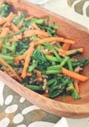 激うま♡挽き肉人参ほうれん草炒め-レシピのメイン写真