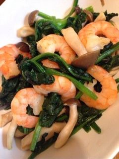 ほうれん草とえびときのこのバターソテー-レシピのメイン写真