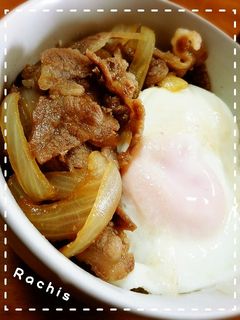 味噌風味の豚たま丼♡-レシピのメイン写真