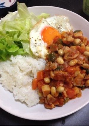 チリビーンズでワンプレートランチ-レシピのメイン写真