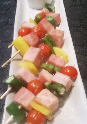 簡単！時短！カラフル野菜とベーコン串焼き-レシピのメイン写真