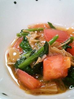 ほうれん草とトマトのなめ茸あえ-レシピのメイン写真
