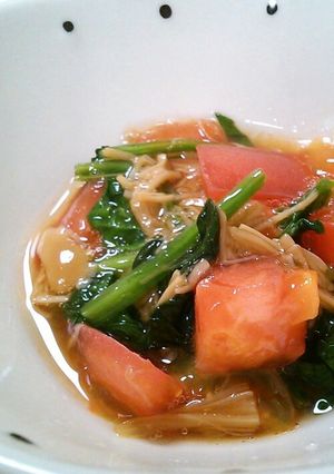 ほうれん草とトマトのなめ茸あえ-レシピのメイン写真