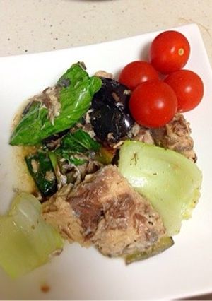 さば缶と野菜オリーブオイル炒め-レシピのメイン写真