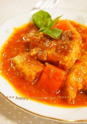 簡単！少材料で！豚バラのトマト煮込み-レシピのメイン写真