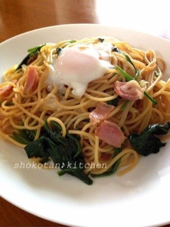 ほうれん草とベーコンの和風パスタ♪-レシピのメイン写真