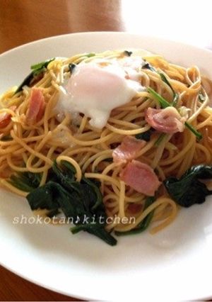 ほうれん草とベーコンの和風パスタ♪-レシピのメイン写真
