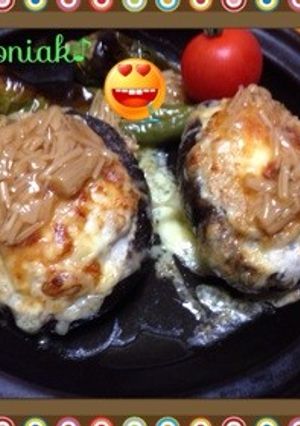 肉厚椎茸の肉詰めチーズ焼き-レシピのメイン写真