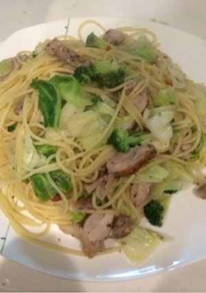 ハーブ漬チキンとキャベツのパスタ-レシピのメイン写真