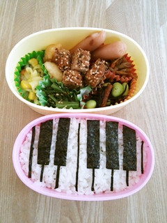♪ピアノ弁当♪超簡単なキャラ弁?-レシピのメイン写真