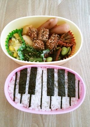 ♪ピアノ弁当♪超簡単なキャラ弁?-レシピのメイン写真