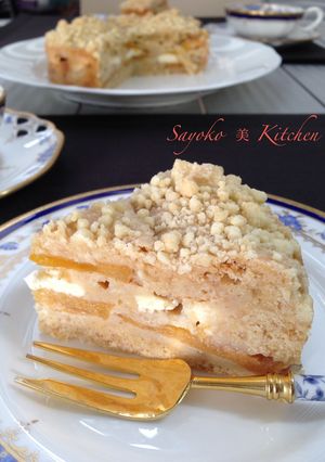 クリームチーズ入り柿のクランブルガトー-レシピのメイン写真