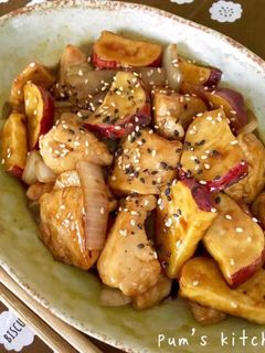 さつまいもと鶏むね肉の甘酢炒め-レシピのメイン写真