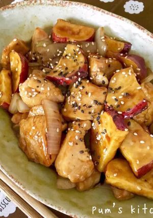 さつまいもと鶏むね肉の甘酢炒め-レシピのメイン写真