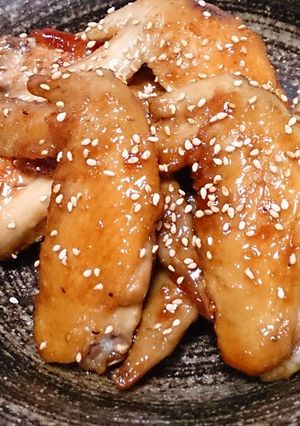 手羽先の揚げ焼き甘辛ダレ♡-レシピのメイン写真