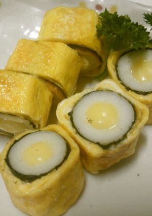 お弁当に！　チーズちくわの卵巻き-レシピのメイン写真