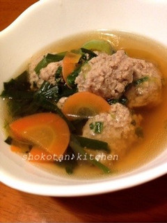 風邪に☆青梗菜とネギの肉団子スープ♪-レシピのメイン写真