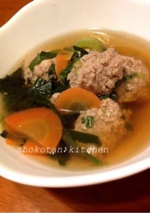 風邪に☆青梗菜とネギの肉団子スープ♪-レシピのメイン写真