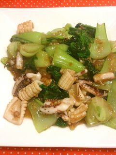 イカとチンゲン菜の炒めもの-レシピのメイン写真