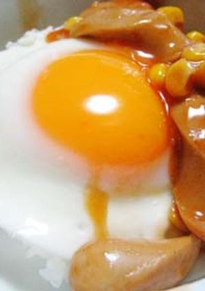 朝ごはんに☆ウインナー&目玉焼き丼-レシピのメイン写真