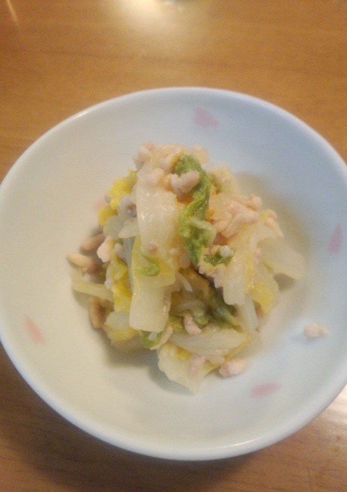 かんたん！白菜と鶏ひき肉の白だし煮-レシピのメイン写真