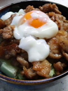 温玉のっけ豚てり丼-レシピのメイン写真