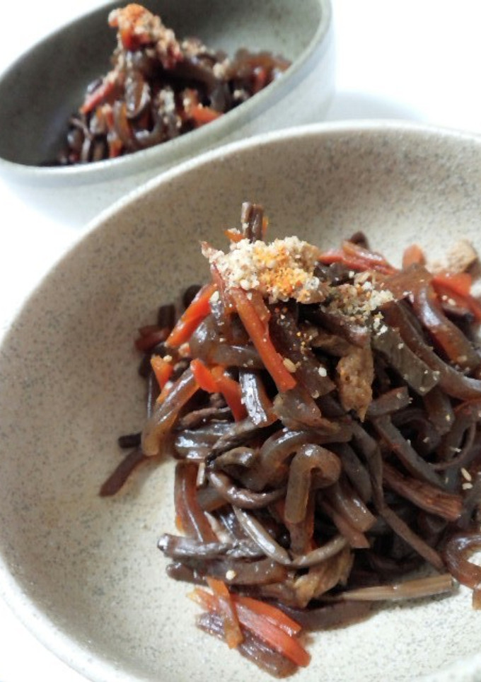こんにゃくとぜんまいのきんぴら風煮物-レシピのメイン写真