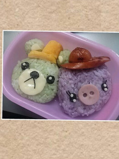 くまさんぶたさんキャラ弁-レシピのメイン写真