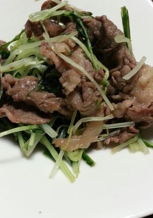 パパッと♪牛肉と水菜のシャキうま炒め煮-レシピのメイン写真