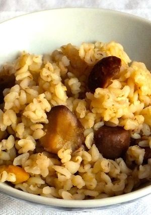 むき甘栗入り,押し麦ごはん-レシピのメイン写真