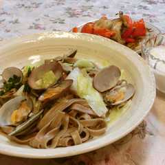 รูปของ 病気に勝つ！あさりとキャベツのパスタ