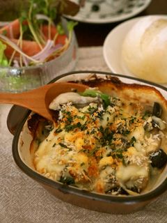牡蠣とほうれん草の豆乳白味噌グラタン-レシピのメイン写真
