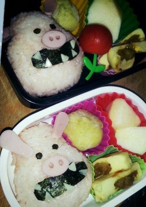 幼稚園弁当！羊のｼｮｰﾝの友達のﾌﾞﾀ★-レシピのメイン写真