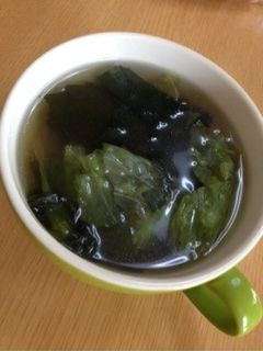 簡単!あったかレタスとわかめのスープ♪-レシピのメイン写真