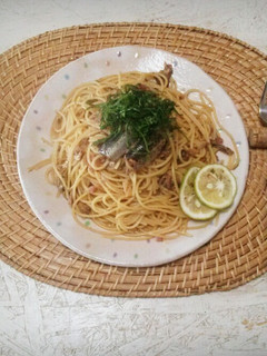 イワシ缶で簡単♪イワシと梅の和風パスタ*-レシピのメイン写真