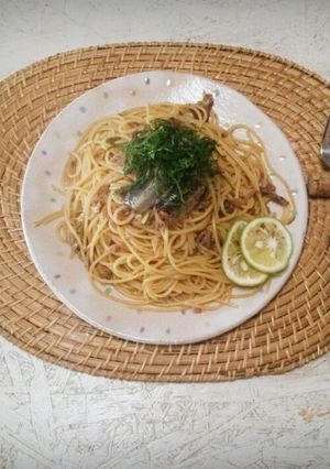 イワシ缶で簡単♪イワシと梅の和風パスタ＊-レシピのメイン写真