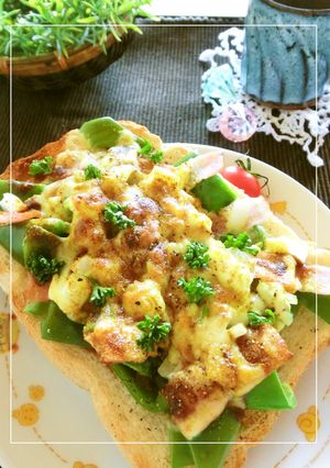 ピーマン×ベーコンのデミグラトースト-レシピのメイン写真