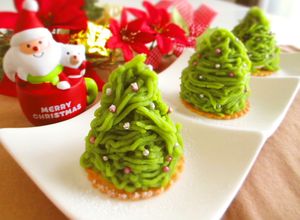 クリスマスツリーな抹茶薩摩芋モンブラン☆-レシピのメイン写真