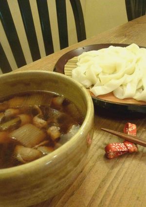 簡単美味!肉汁つけきしめん(うどん)-レシピのメイン写真