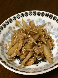 ごぼうとえのき茸の甘辛炒め-レシピのメイン写真