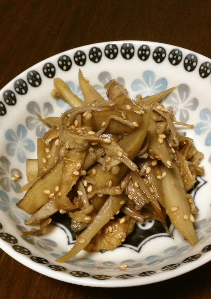 ごぼうとえのき茸の甘辛炒め-レシピのメイン写真
