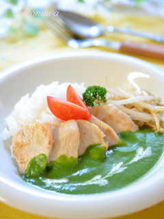 チキンと法蓮草の翡翠ポタージュプレート✿-レシピのメイン写真